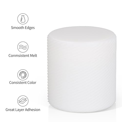 Inland PLA Basics Filament 1.75mm, 1kg Spool – Dimensional Accuracy ±0.02mm, Neatly Wound, Fits Most FDM 3D Printers (White, 1 Pack) - color: **1kg White