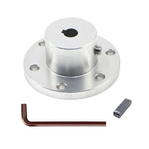 Aluminum Alloy Flange Coupling, 8 mm Inner Dia with Locking Key Slot, Flange Shaft Connector for Connecting Motor and Wheel DIY Model RC Parts (1Piece） - style: 8mm with Keyway