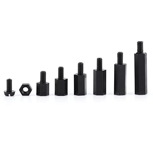 Eujgoov Nylon PCB Standoff Spacer Kit PA66 M2 M3 Male Female Threaded (M3 - size: M3 single pass-A type