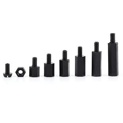 Eujgoov Nylon PCB Standoff Spacer Kit PA66 M2 M3 Male Female Threaded (M3 - size: M3 single pass-A type