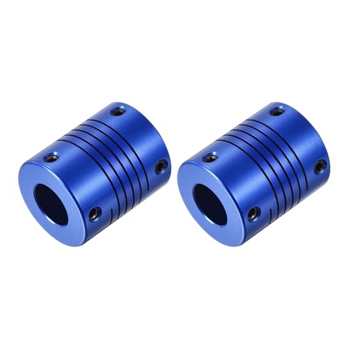 uxcell 2Pcs 12mm to 12mm Aluminum Alloy Shaft Coupling L30xD25 Flexible Coupler with Screws Beam for 3D Printer CNC Machine DIY Encoders and Motors Shaft,Blue - size: 12mm to 12mm