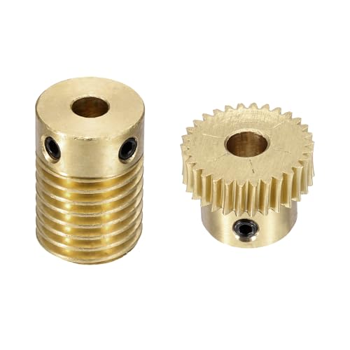 uxcell Worm Gear Set 30T 0.5 Module 1:30 Reduction Rate - size: Gear-5mm, Rod-4mm Bore, style: 0.5M-30T