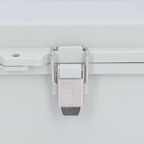 Outdoor Electrical Box, Heavy Duty ABS Plastic IP67 Enclosure with Stainless Steel Hinge for Smart Home Irrigation Control and Marine Use