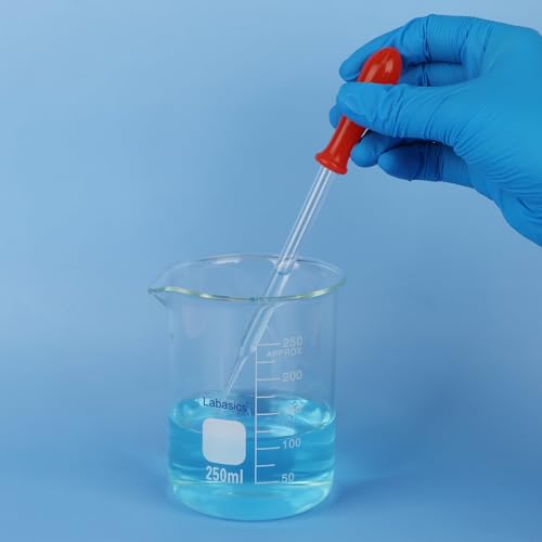 Labasics Dropper Silicone Cap, Glassware Accessory for Sealing Glass Pipettes During Experiments, for Laboratory Use Only (Pack of 10), Red