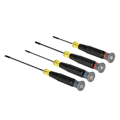 Klein Tools 85615 Mini Precision Screwdriver Set, 4-Piece Phillips and Slotted Set, Ideal for Electronics, Small Appliances, Terminal Blocks - style: 4-Piece Fixed Blade