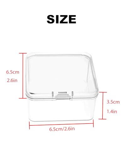 LJY 20 Clear Square Plastic Boxes, 2.6 x 2.6 x 1.4 in for Fishing Tackle - color: Clear, size: 2.6×2.6×1.4 in
