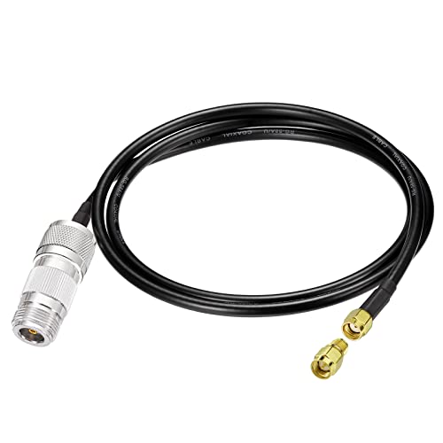 Eightwood RP-SMA Male to N Male RG58 Cable 3ft + SMA Male/N Female Adapter