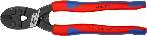 Knipex 71 02 200 Compact Bolt Cutters "CoBolt" 7,87" with soft handle - color: Multi-component Grips, Blue/Red, size: 200 mm, style: straight head