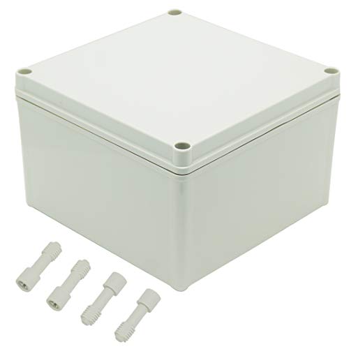 Zulkit Junction Box ABS Plastic Dustproof Waterproof IP67 Junction Boxes Universal Electrical Project Enclosure DIY Electronic Project Box Grey 7.87 x 7.87 x 5.12 inch (200 x 200 x 130 mm) - size: 7.87" x 7.87" x 5.12"