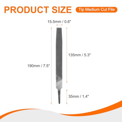 HARFINGTON Tip Medium Cut File High Carbon Steel Double Cut Teeth 6" - size: 6", style: Medium