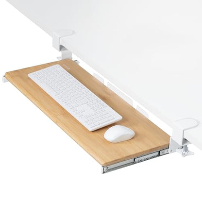 VIVO Real Bamboo Clamp-on 27 x 11 in Keyboard Tray, MOUNT-KB05O - color: Bamboo, size: 27 inch