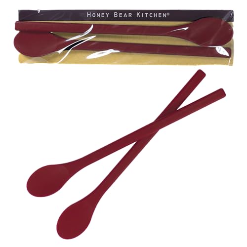 Honey Bear Kitchen Silicone Cocktail Stirs for Tall Drinkware, Set of 2 (Scarlet Eclipse) - color: Scarlet Eclipse