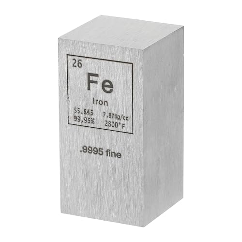 PATIKIL Iron Cube, 1x1x2 Fe Density Stick High Density Element Rod Unique Metal Cube Periodic Table of Elements Collections Lab Experiment Teacher Scientific Classes - size: 1x1x2", style: Iron