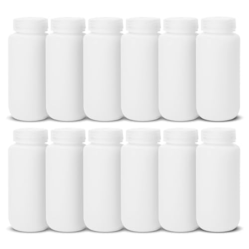 United Scientific HDPE Sample Bottles with Lids, 500ml, Wide Mouth, 12-Pack - size: 16 oz (Pack of 12)