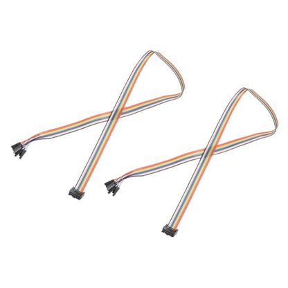 MECCANIXITY 2 Pcs IDC Rainbow Wire Flat Ribbon Cable FC-Female to 10P 19.6 Inch Length 2.54mm Pitch Breadboard Jumper Wires for Electronic Projects - size: 19.6 Inch, style: 10 Pin