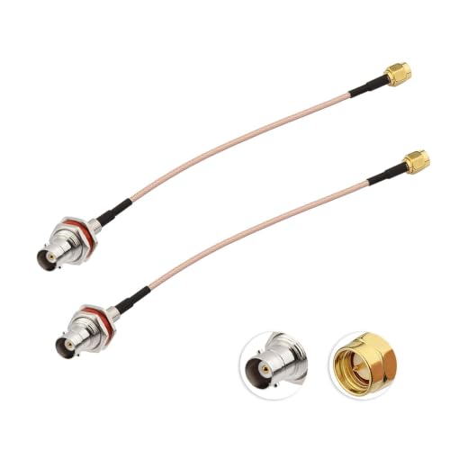 Superbat SMA to BNC Bulkhead Cable 50 Ohm SMA Male to BNC Female RG316 Coaxial Cable Jumper (6inch 2-Pack) for Ham Radio Scanner Antenna Wi-Fi Wireless LAN Devices etc. - color: sma male to bnc female straight 6inch