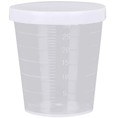20PCS Plastic Medicine Cups with Lids, 30ML Clear Reusable Graduated Cups Transparent Scale Measuring Cups, Measure Container for Mixed Pills, Liquid Medication (Pack of 2) - size: 30ml/1oz (Pack of 2)