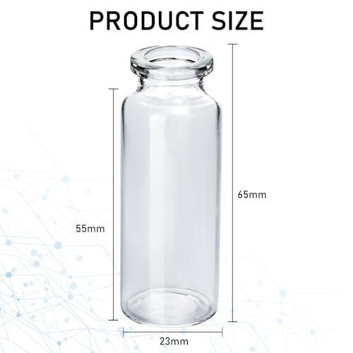10 Pack 20ml Sealed Sample Glass Vials with Self Healing Injection Port - size: 20ML