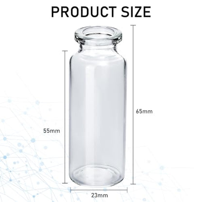 10 Pack 20ml Sealed Sample Glass Vials with Self Healing Injection Port - size: 20ML