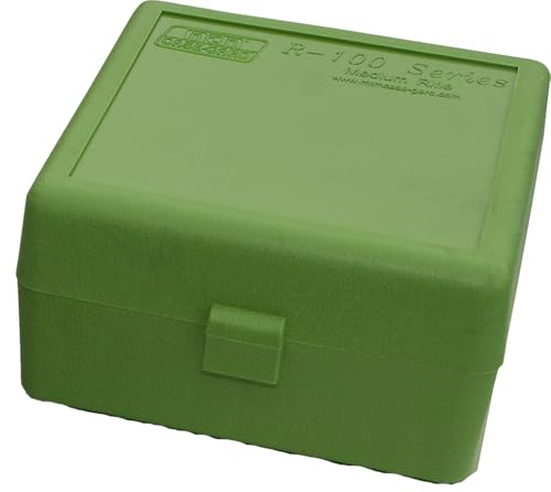 MTM Case-Gard RM-100-10 Flip-Top Rifle Ammo Box, 100 Round, Green - color: Green, size: 3.05-Inch