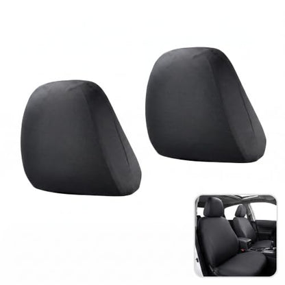 2 PCS Car Seat Headrest Covers, 9" x 10.6" Highly Elastic Knitted Car Headrest Protector, Breathable Dustproof Washable Auto Head Rest Sleeve, Universal for Vehicles SUV Truck (Black) - color: Black
