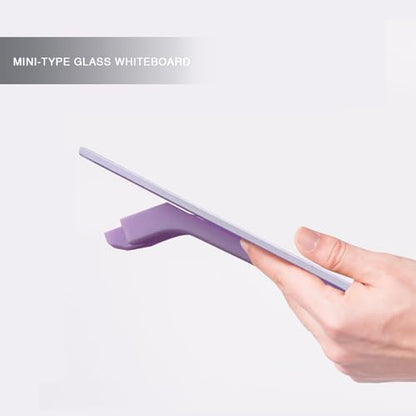 Purple Mini Desktop Pure Glass Whiteboard, Small Glass Dry-Erase Whiteboard - color: Purple