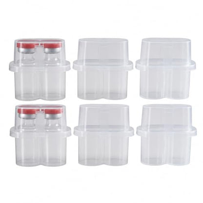 2 Slot, 6-Pack Peptide Case for Fridge, 3ml Vial Holder & Organizer, Transparent Peptide & Insulin Storage Case for Refrigerator, Compact Stackable Travel & Shipping Case - size: 2 Slot 3ml 6-Pack