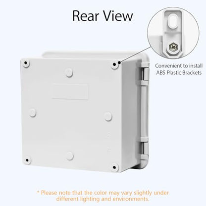 Junction Box, ABS Plastic IP65 Waterproof Dustproof Universal Electrical Enclosure Hinged Shell Outdoor and Indoor Usage Project Box, 5.9"x 5.9"x 3.5"(150x150x90mm), 2 Pack - size: 5.9" x 5.9"x 3.5" (2pc)