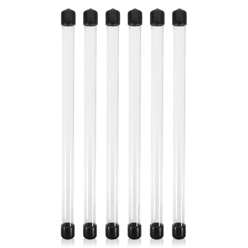 iplusmile 6 pcs Transparent Plastic Storage Tubes with Lids 8.97 in - size: 23.50X1.50X1.50CM