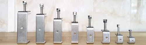 Heavy Duty C Clamps 4.6In for Mounting, Metal Stainless Steel U Clamp for Metal Working Small Desk Clamp with Stable Wide Jaw Opening & Protective Pads/I-Beam Design (2pcs) - color: 4 3/4 In-2pcs-121mm