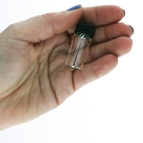 144pk 1 Dram Small Glass Vials with Screw On Cap, Hobby and Craft Lab Sample Vial Set - size: 1 Dram
