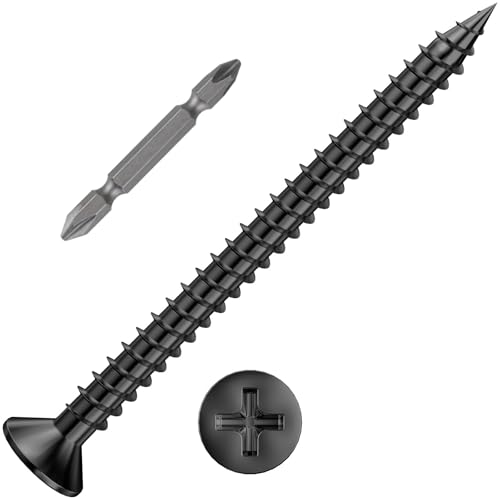 Wensilon # 8X2 (125PCS) Flat Head Black Wood Screw 4X50, Quick Metal self Tapping Flat Head - color: Black, size: #8x2"