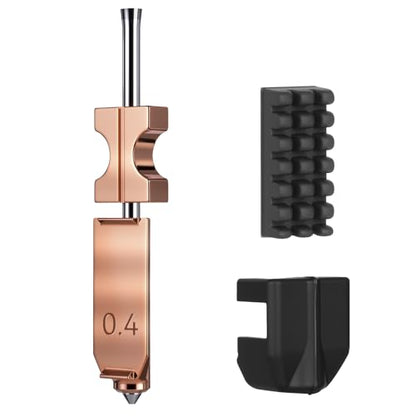 0.4mm AD5X Nozzle,Quick-Swap Copper Alloy Hardened Steel 3D Printer Hotend with Silicone Cover and Nozzle Wiper Support High Flow Printing ONLY Compatible with Flashforge AD5X 3D Printer - color: 0.4mm