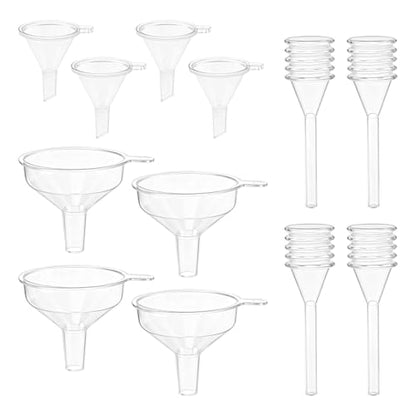 Small Funnel Kit 12 Pack, 3 Sizes Tiny Funnels for Filling Small Bottles