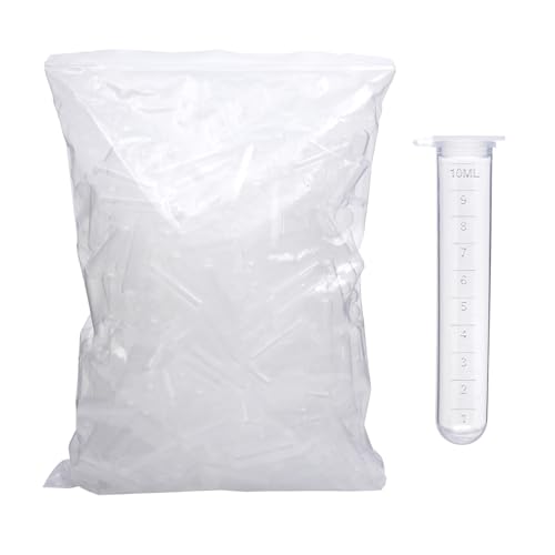 10ml centrifuge Tubes 200PCS,Centrifuge Tubes with Attached Lid,Clear Round Micro Centrifuge,Small Sample Bottle Vials Container for Lab,Plastic Lab Snap Tubes,Clear Graduation - size: 10ml-whtie