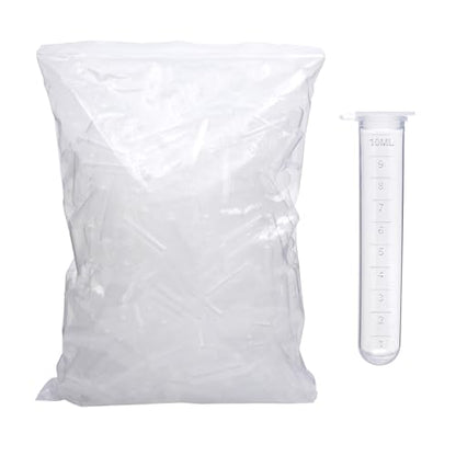 10ml centrifuge Tubes 200PCS,Centrifuge Tubes with Attached Lid,Clear Round Micro Centrifuge,Small Sample Bottle Vials Container for Lab,Plastic Lab Snap Tubes,Clear Graduation - size: 10ml-whtie