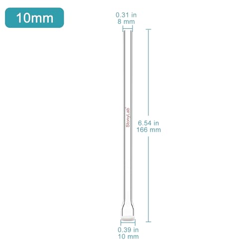 stonylab Straight Gas Dispersion Tube, High Borosilicate Glass, G2 Sand Core with 30-50μm inch Pore Size for Efficient Air or Gas Diffusion in Laboratory and Aquatic Applications (Pack of 2) - size: 0.39 inch (Pack of 2)