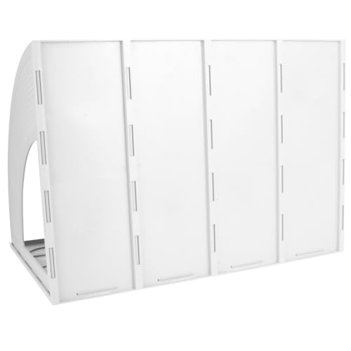 SAYEEC Sturdy Maganize Holder Desktop File Holder Organizer Plastic 4 Section Frames File Dividers Document Cabinet Rack Display Storage Organizer Box (Light Grey) - color: Light Grey-4 Sections