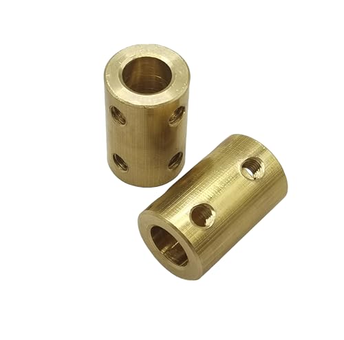 5pcs 6mm to 8mm Bore Rigid Coupling Set Screws,Brass Motor Shaft Coupling Coupler Connector with Screws and Wrench for 3D Printer DIY Encoder Car Model Shaft RC Robot - size: 6mm to 8mm
