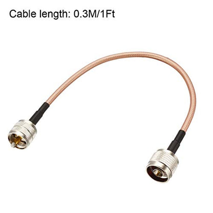 uxcell UHF (PL259) Male to N-Type Male Antenna Cable RG400 Coax Cable 0.3Meter/1Ft - size: 1Ft
