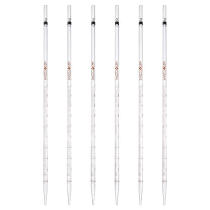 PATIKIL 2ml Glass Graduated Pipettes +/- 0.012ml, 6Pcs Coded Bands - size: 2ml