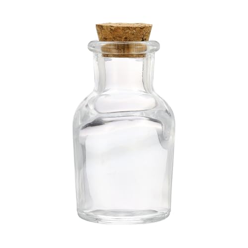 PATIKIL 30ml Glass Reagent Bottle with Wood Stopper, Narrow Mouth, 1oz - size: 1 Ounces