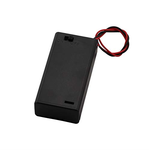 6 Pieces 2 Slots x 1.5V AA Battery Case Holder Battery Spring Clip Storage Box Wire Leads with On/Off Switch - size: 6 x 2 Slots AA with Switch