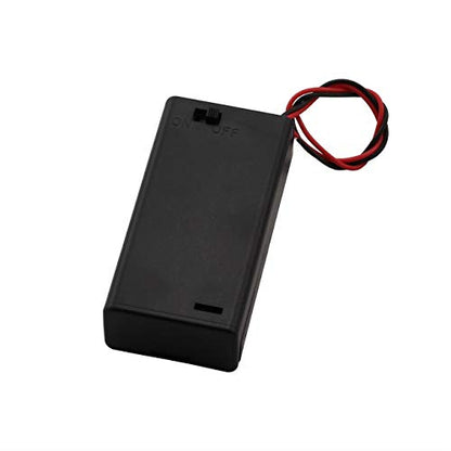 6 Pieces 2 Slots x 1.5V AA Battery Case Holder Battery Spring Clip Storage Box Wire Leads with On/Off Switch - size: 6 x 2 Slots AA with Switch