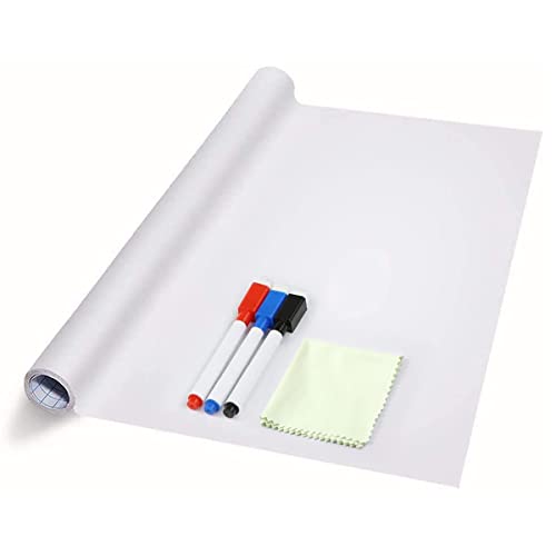 ZNCMRR 78.7"x17.7" Whiteboard Sticker for Wall White Board Dry Erase Paper - size: 79"W x 17.7"H