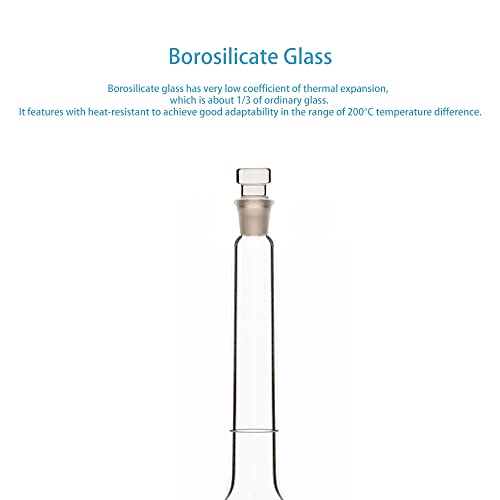 stonylab Glass Volumetric Flask Class A with Glass Stopper, Borosilicate Glass Heavy Wall Volumetric Flask Tolerance (1000 ml) - size: 1000 ml
