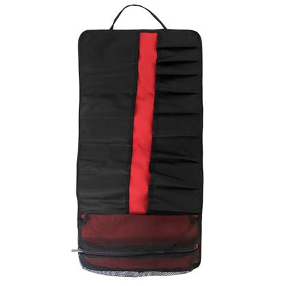 WOLVERINE Tool Bag |Tote | Utility Roll | Durable Nailhead Nylon, Adjustable Straps, and Versatile Pockets - color: Black, style: 28 Inch 16 Pocket Utility Roll