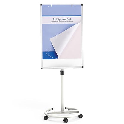 VIZ-PRO ECO Magnetic Mobile Whiteboard, 36 X 24 Inches, Easel Flipchart Stand Rolling Dry Erase Board with Paper Pads - color: White, size: 36 X 24 Inches
