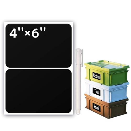JIEHENG 100Pcs Large Black Labels for Storage Bins,6x4 Inch Labels - color: Black