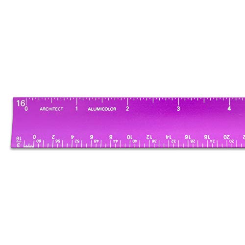 Alumicolor 6-inch Aluminum Architect Hollow Scale for School, Office, Art and Drafting, 6IN, Purple - color: Purple, size: 6IN, style: Architect